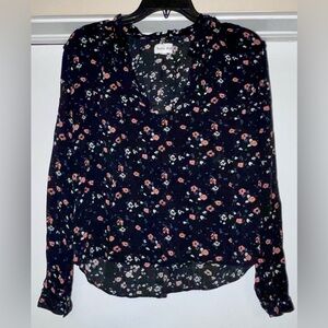 Bella Dahl Black Floral Blouse
